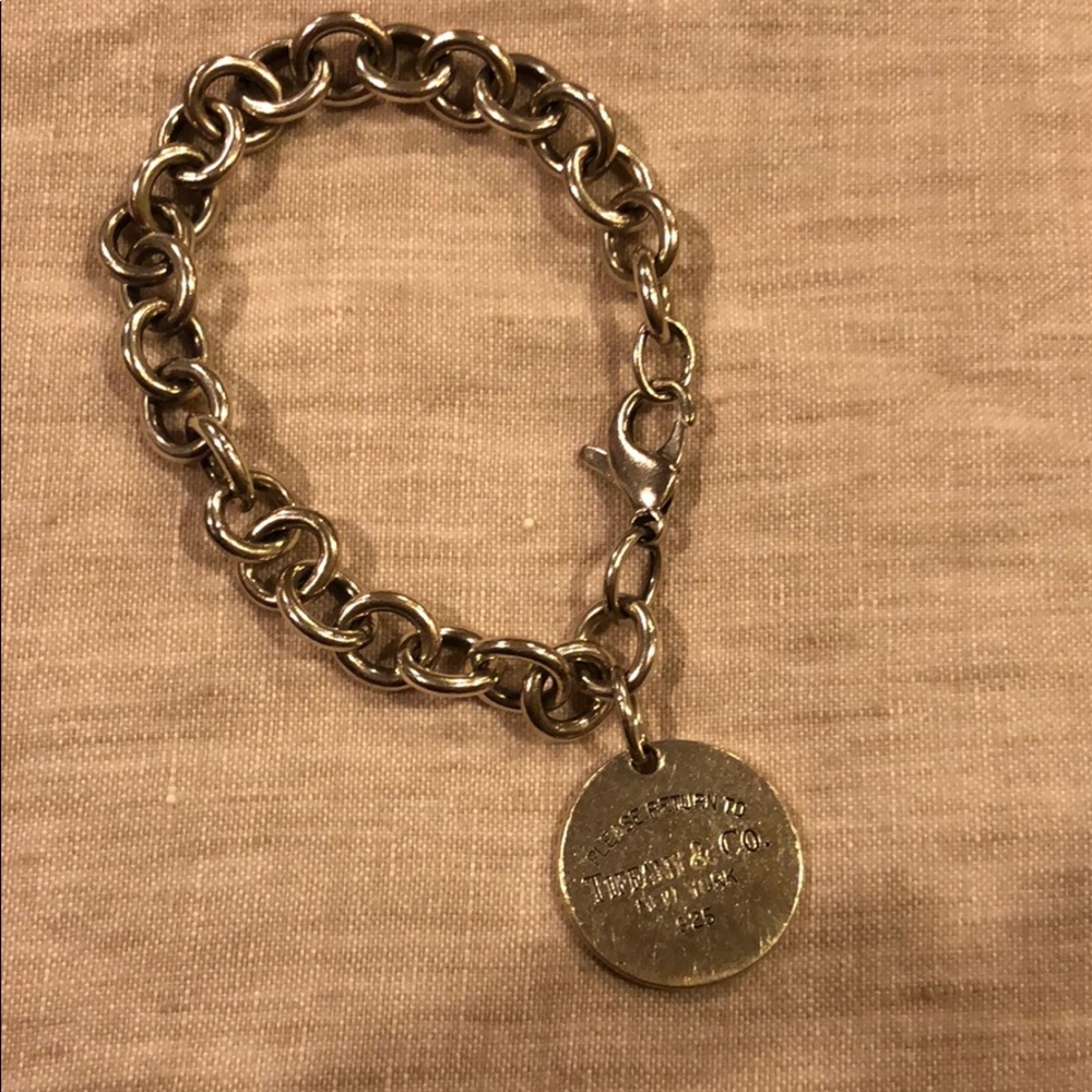 Tiffany & Co Silver Round tag bracelet